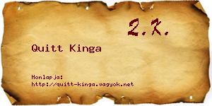 Quitt Kinga névjegykártya